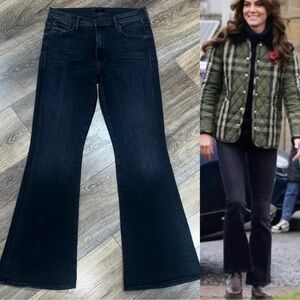 MOTHER The Weekender High Waisted Flare Jeans In Deep End Wash